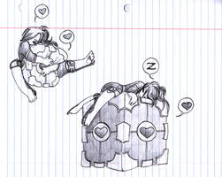 Companion Cube and Chibi Me