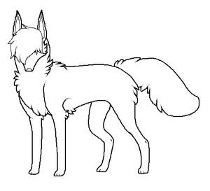 emo wolf lineart