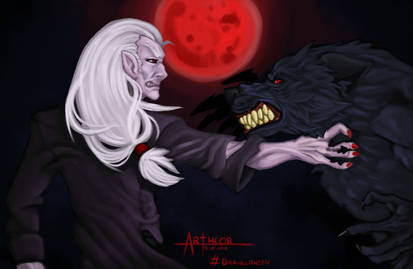 Drawlloween: Vampire vs Werewolf