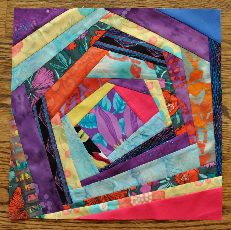 Purple Wonky Log Cabin Quilt Square by ChumaChinchilla on DeviantArt