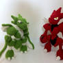 Scyther and Scizor Amigurumis