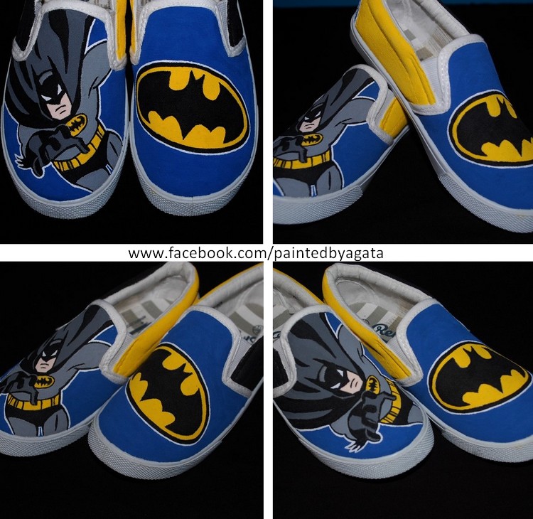 Batman Hand Painted Shoes by PaintedbyAgata on DeviantArt