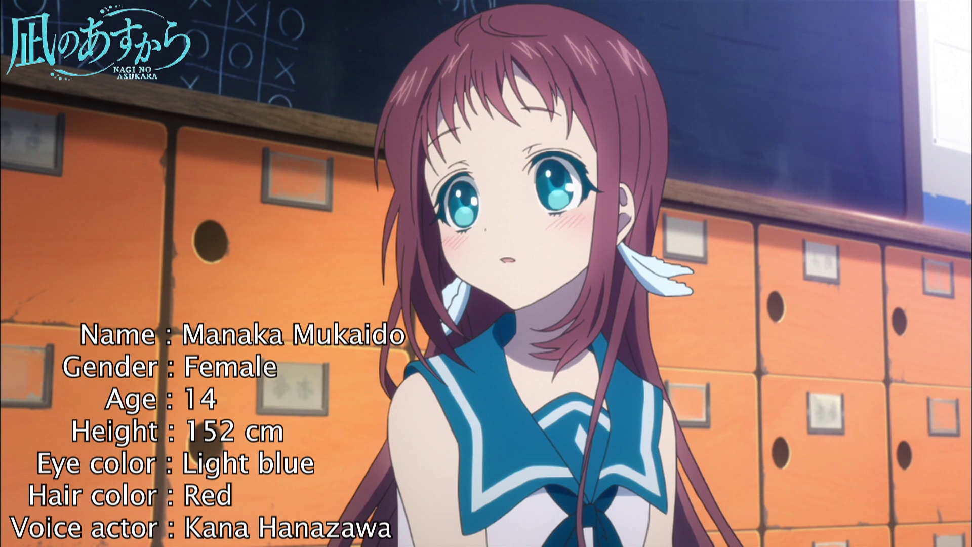 Nagi no Asukara Character Sheet: Manaka Mukaido by SoulLegacyShots