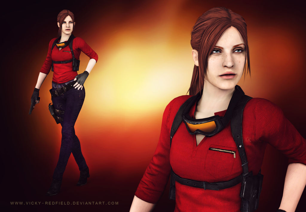 Claire Redfield sniper with ponytail wallpaper