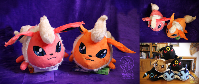 Flareon polochon-style custom plush