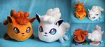 Vulpix and Alola Vulpix polochon custom plush by Peluchiere