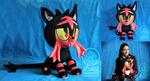 Litten life-size custom plush by Peluchiere