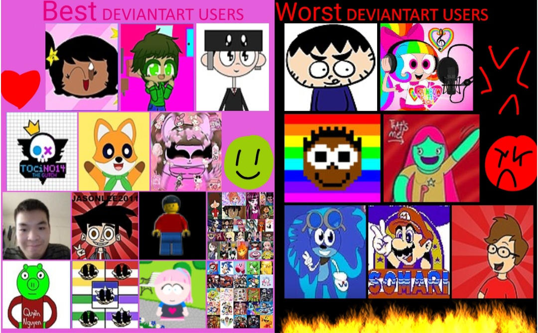 My Best and Worst Deviantart Users List by ChoiRayProductions on DeviantArt