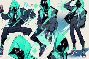 CLOSED // Cyan Spidersona // AI Adoptable