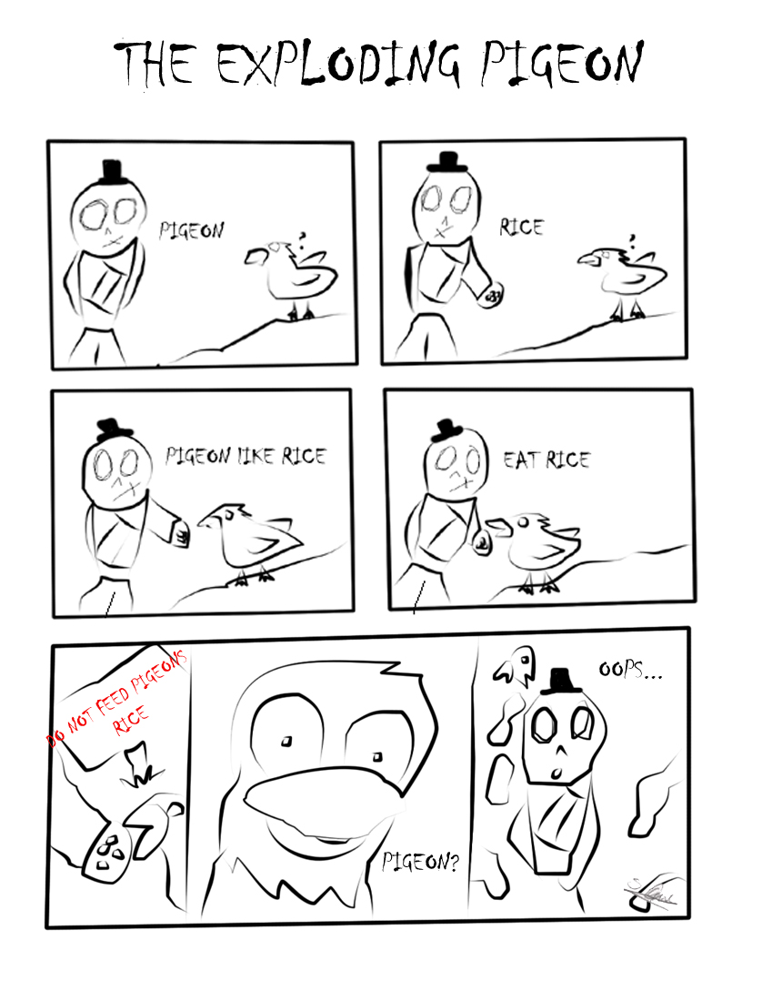 The Exploding Pigeon by Eternal-Tragedy on DeviantArt