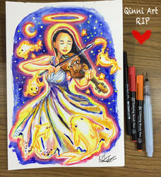 Qinni Violin of drawing, angel