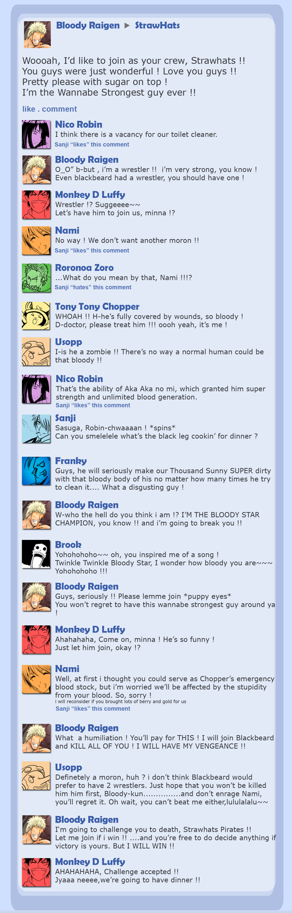 Bloody Raigen meets StrawHats in FB