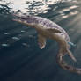 Mosasaurus Swimming Towards Surface