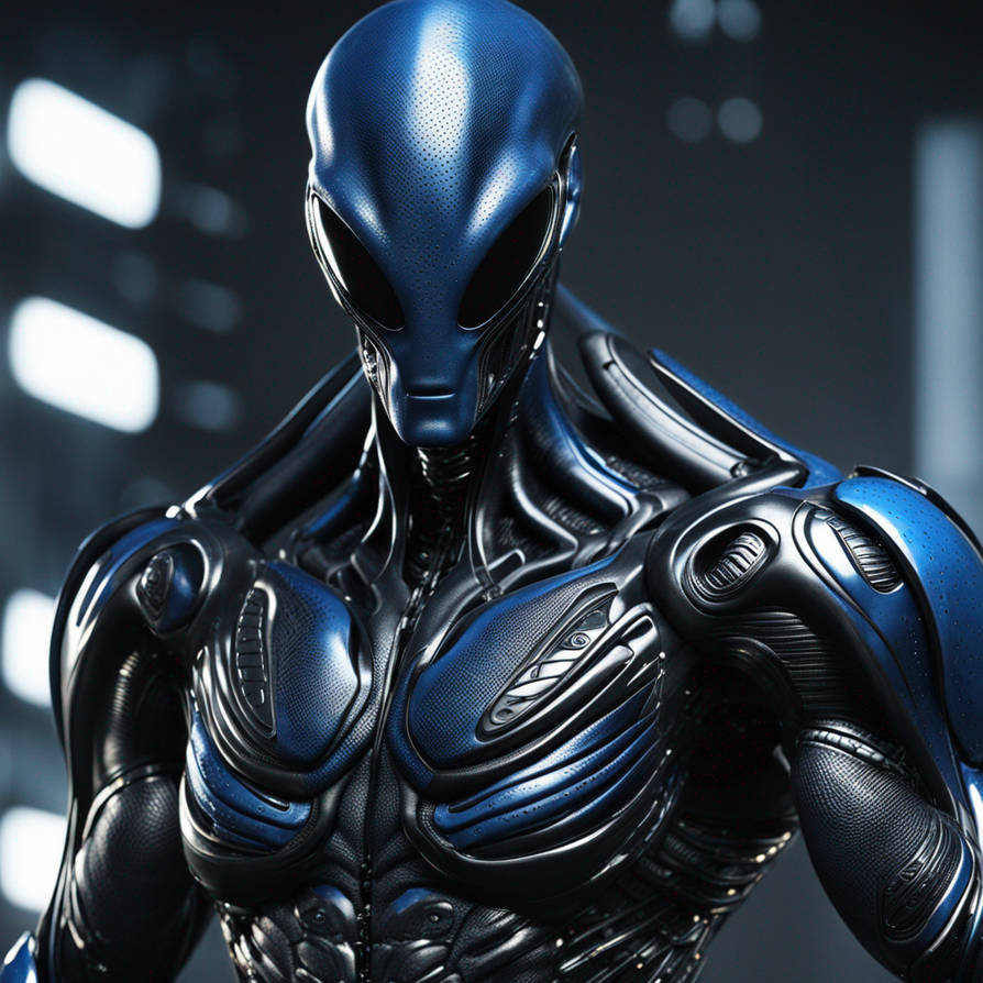 Black slick alien skin with spots of blue on skin- by Andresanon on ...