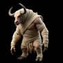 Super realistic humanoid Minotaur. Full body shot
