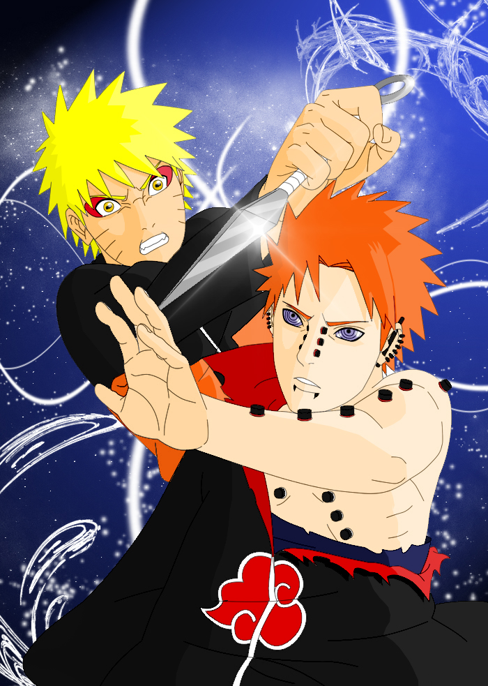 Desenho Naruto vs Pain by llucass on DeviantArt