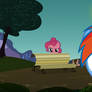 Rainbow Dash gets caught breaking the fourth wall.