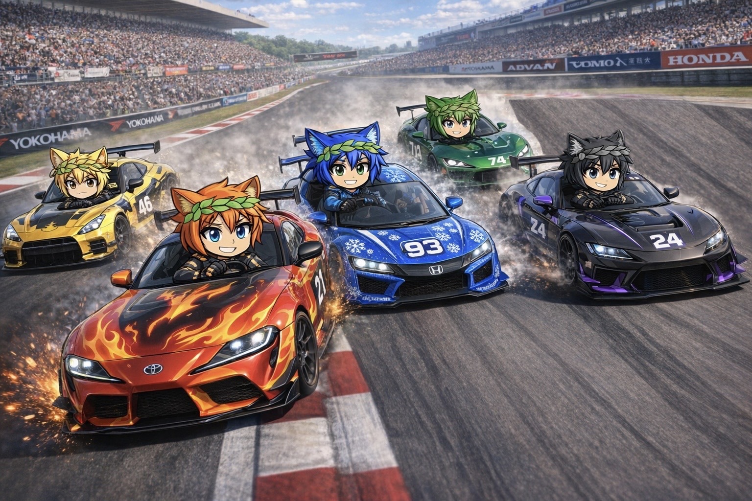 Feline Racerz The Feline 5 Racing on the Track by AlzakuKatFlame on DeviantArt