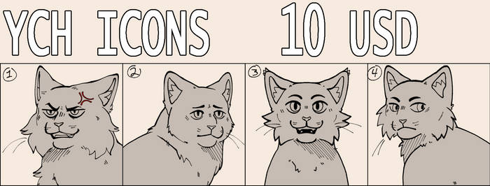 Cat YCH Icons (3/4 OPEN)