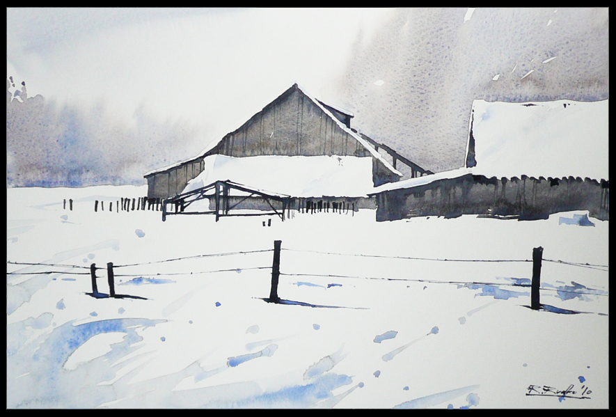 winter barn