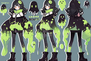 [OPEN] Goth Slime Girl // AI Adopt by JellieAdopts