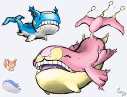 Pokemon Fusion: Wailitty and Skilord.