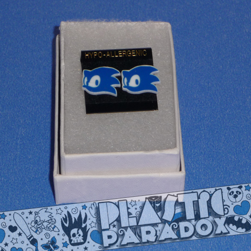 Sonic Sega Stud Earrings By Plastic Paradox On Deviantart Sonic Sega Stud Earrings By Plastic Paradox