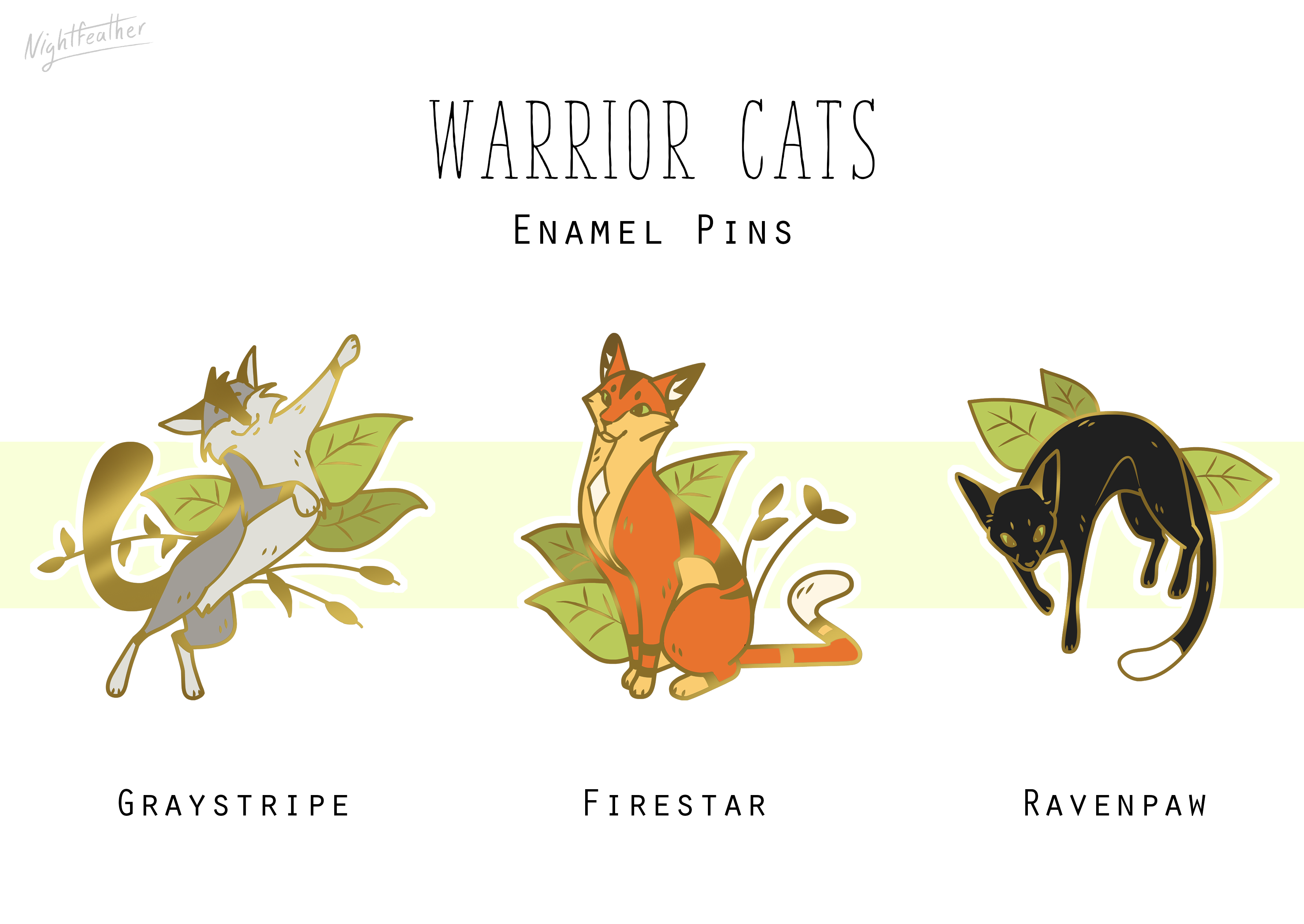 Enamel Pins: Pastel Kitties - Warrior Cats by DirtyNoodles — Kickstarter