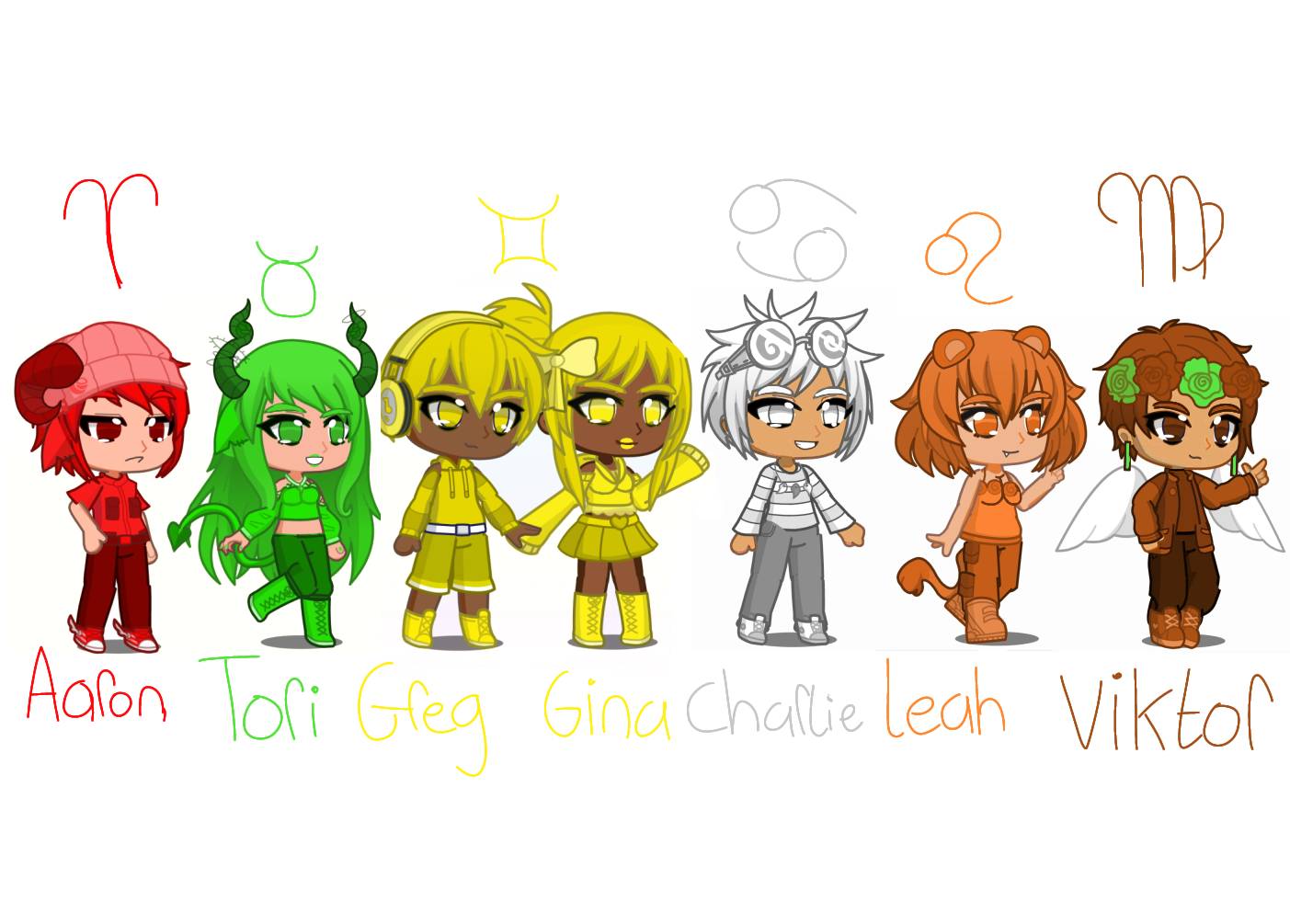 Zodiac signs as humans part 1 by MariaWolfie on DeviantArt