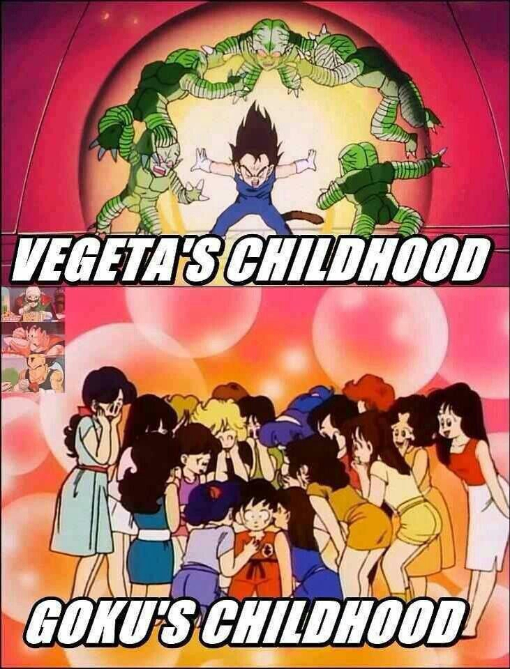 goku vs vegeta child hood