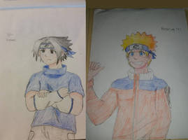 Naruto and Sasuke drawing thingies