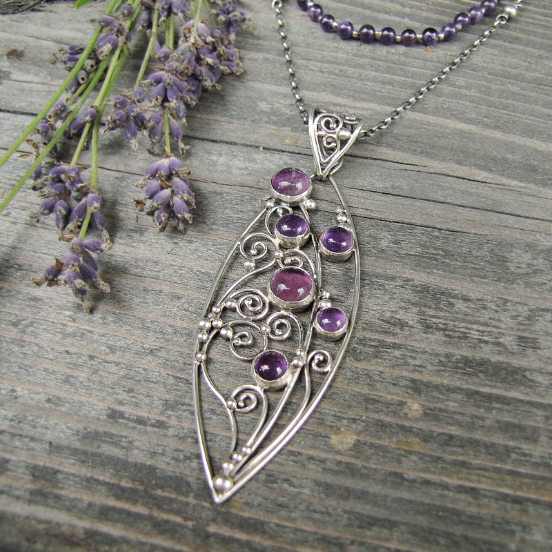 Purple Flower Pendant