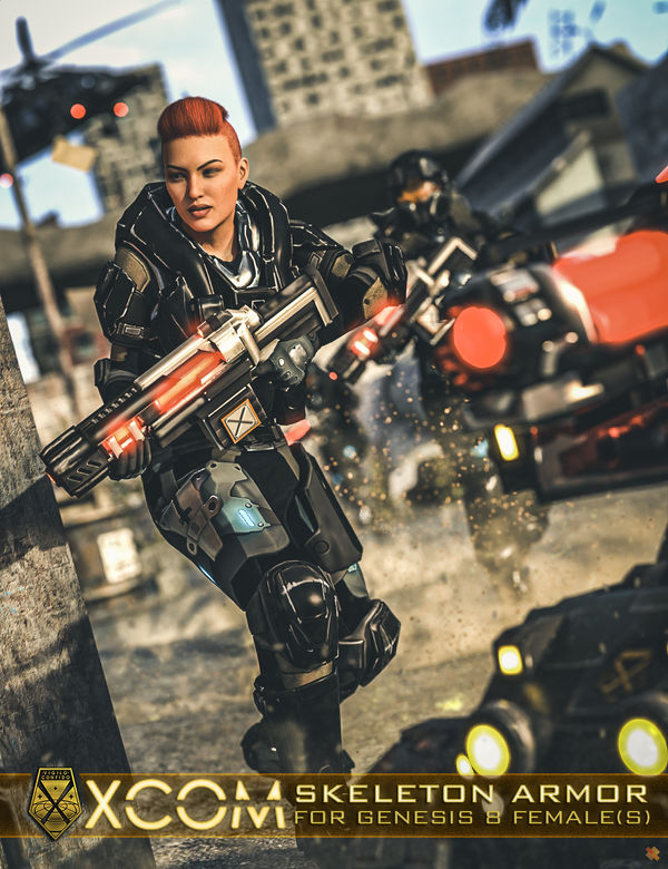 Deviantart Xcom Weapons XCOM Skeleton Armor for Genesis 8 Female(s) by MarkSinister on DeviantArt
