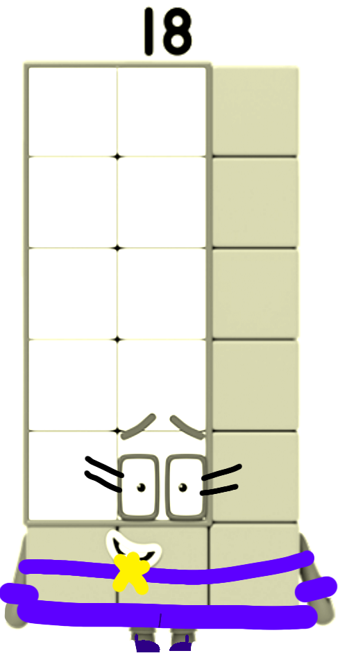 Number Blocks 18 Sign numberblocks 18 as cheesestick by lrgeman1003 on DeviantArt