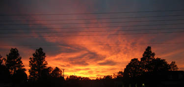 Sunset Through Power Lines