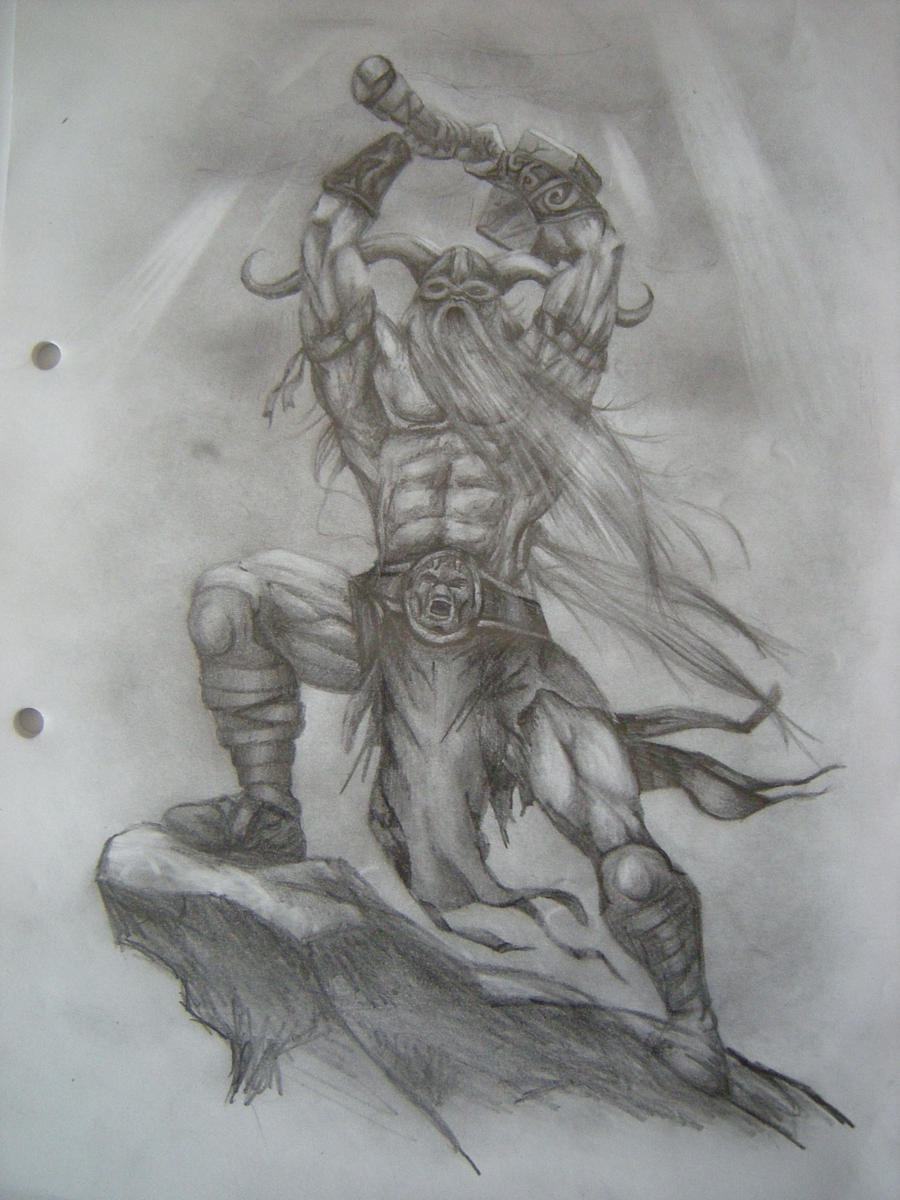 Pencil Drawing of Thor