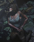 -Updated- Acrylic Painting of Lara Croft by CurlyWurly808