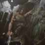 Cliffhanger - Acrylic Tomb Raider Painting