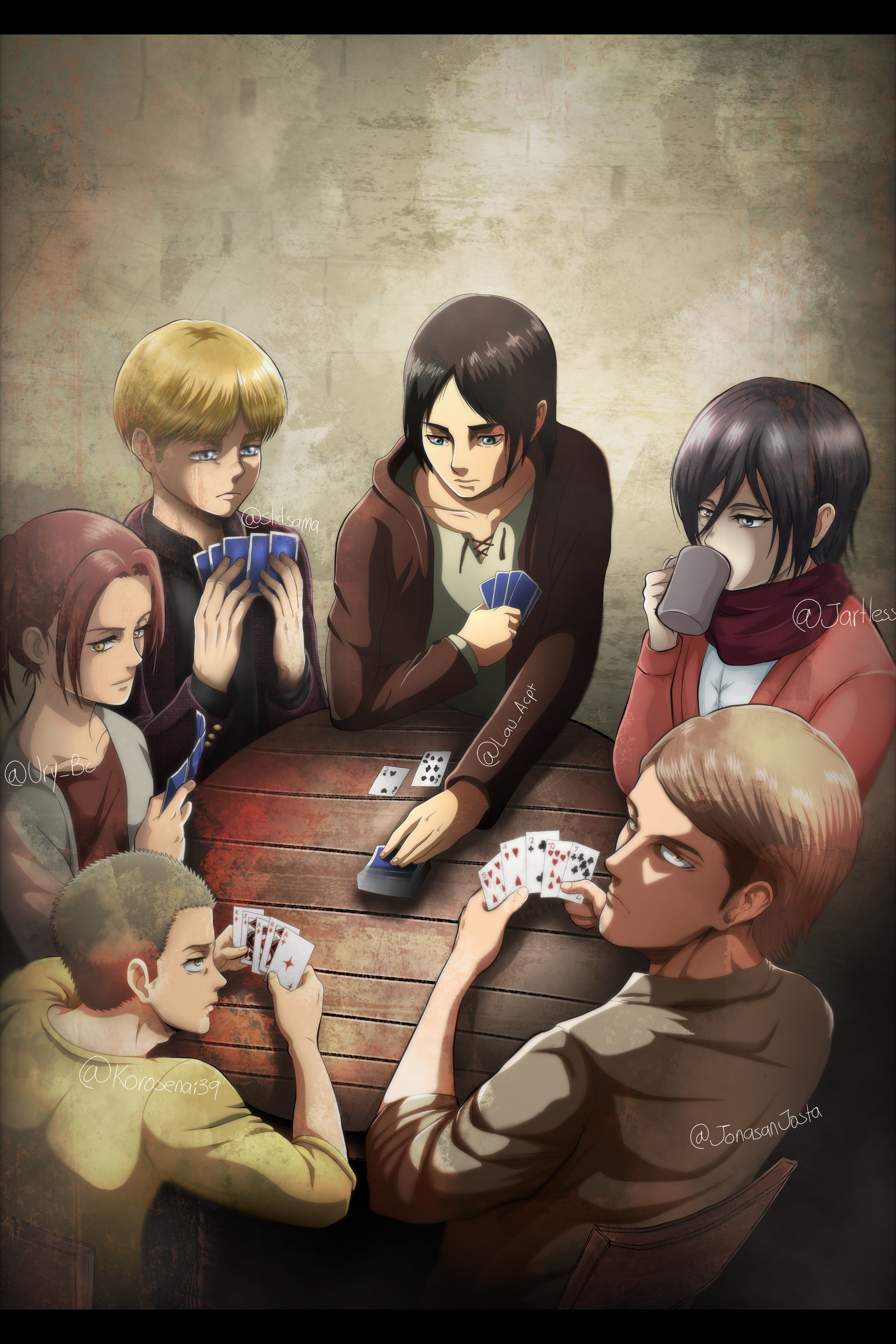 Baralho Anime Shingeki no Kyojin - Attack on Titan Ataque Titãs Carta Jogo  Truco Pôker Cartas Cards Personagens