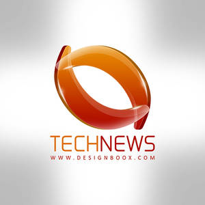 Tech News Orange Glossy Logo Free PSD