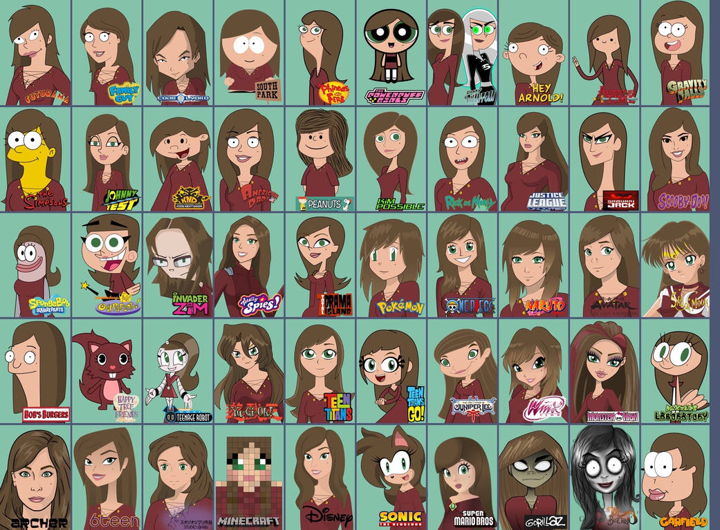 50 different cartoon styles by SamSkinnerKC on DeviantArt