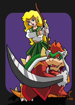 Priestess Peach and Inu-Bowser