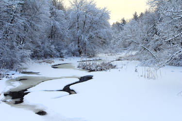 Stock Winter Stream by Celem