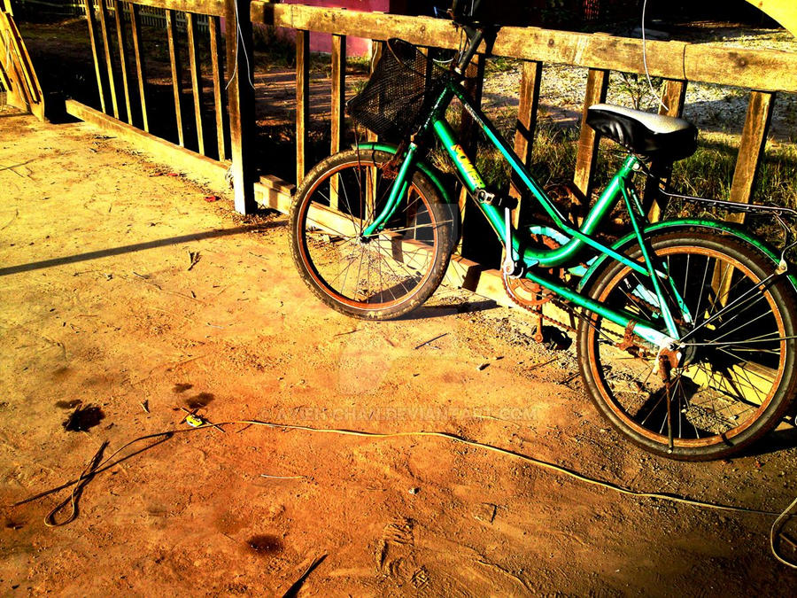 the green bicycle