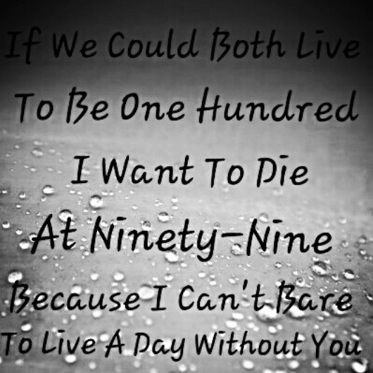 I Can't Bare To Live A Day Without You