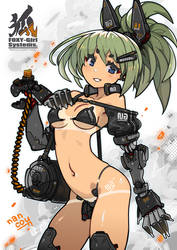 Military implant girl: Minigun