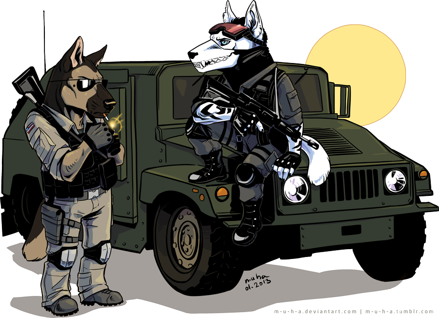 Chibi millitary dogs