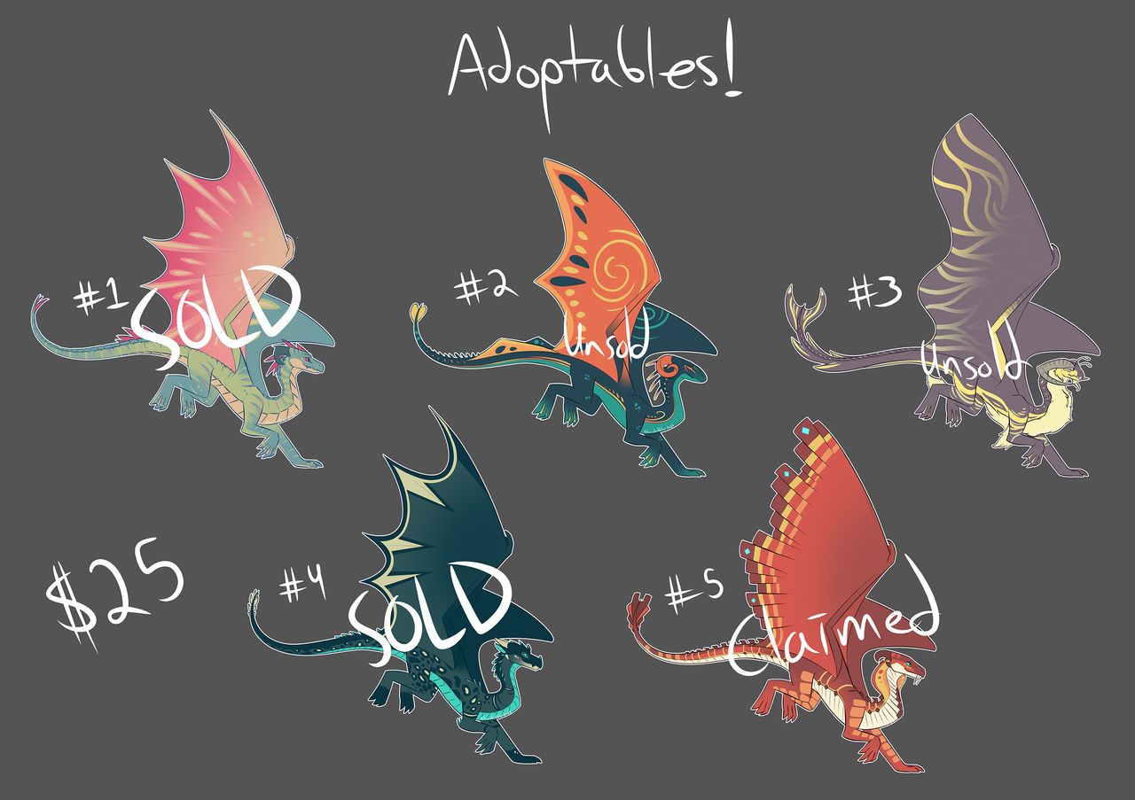 Dragon Adoptables Batch #01 by Petuniabubbles on DeviantArt