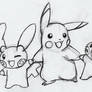 Pikachu, Plusle and Minun [Pokemon]