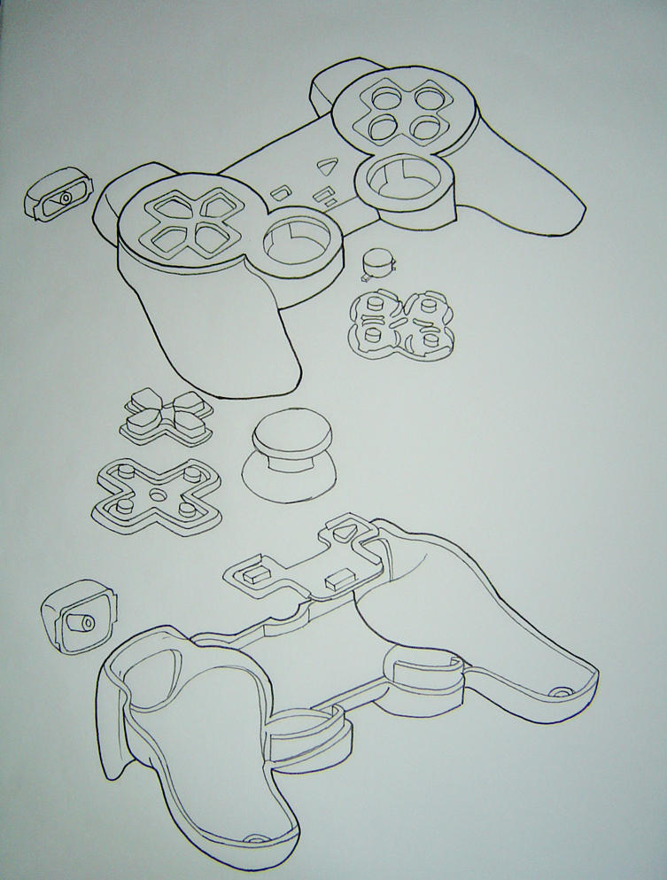PS2 Controller Exploded View by EduardoSouza on DeviantArt